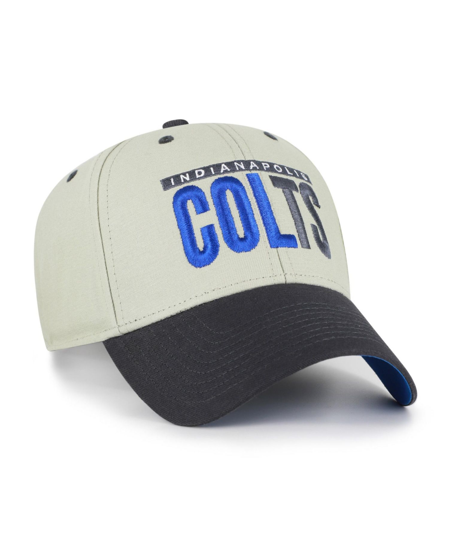 Men's Gray/Black Indianapolis Colts Half Block Text MVP Adjustable Hat