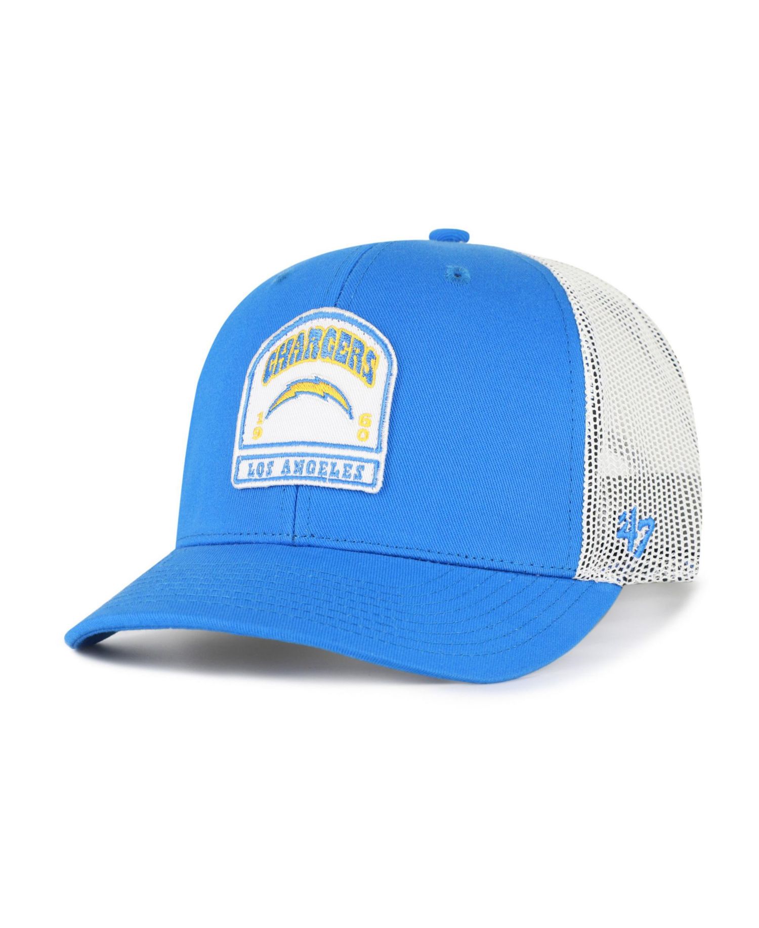Men's Powder Blue Los Angeles Chargers Headstone Trucker Adjustable Hat