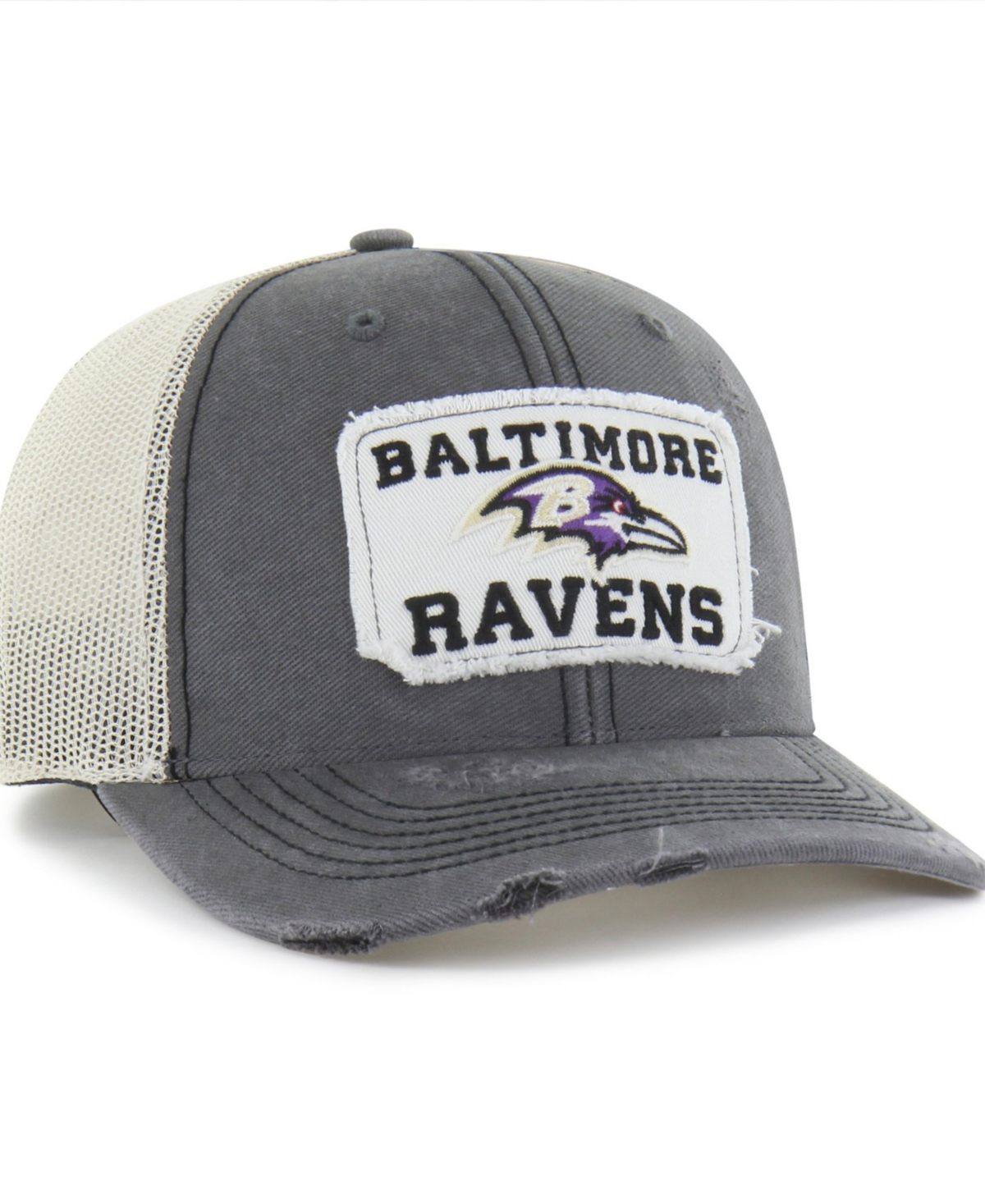 '47 Brand Men's Charcoal Baltimore Ravens Egremont Well-Worn Adjustable Trucker Hat