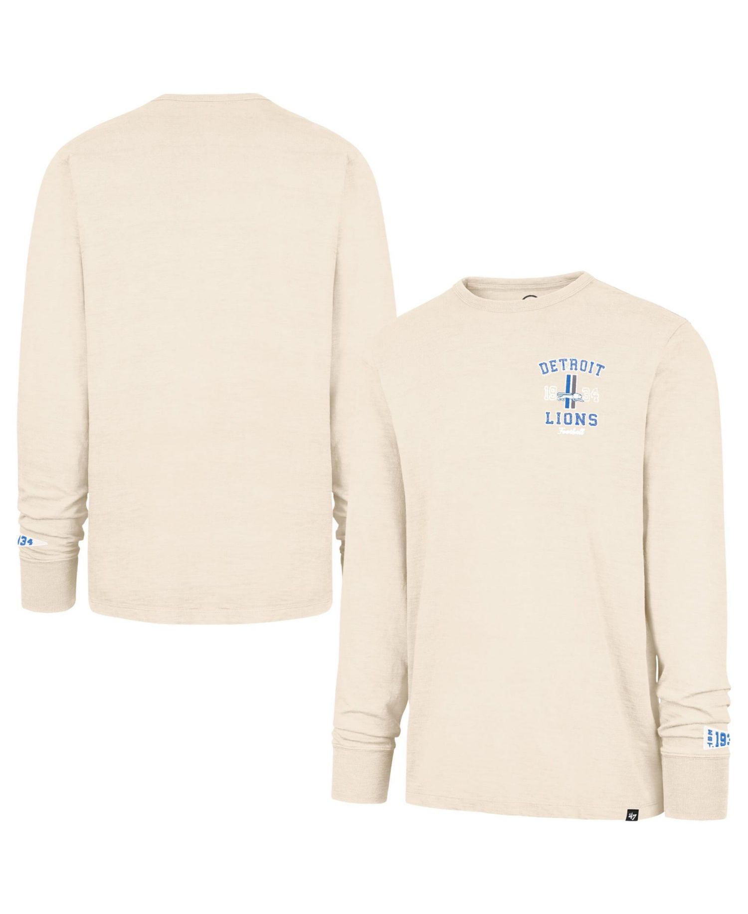 Men's Tan Detroit Lions Heavy Slub Long Sleeve T-Shirt
