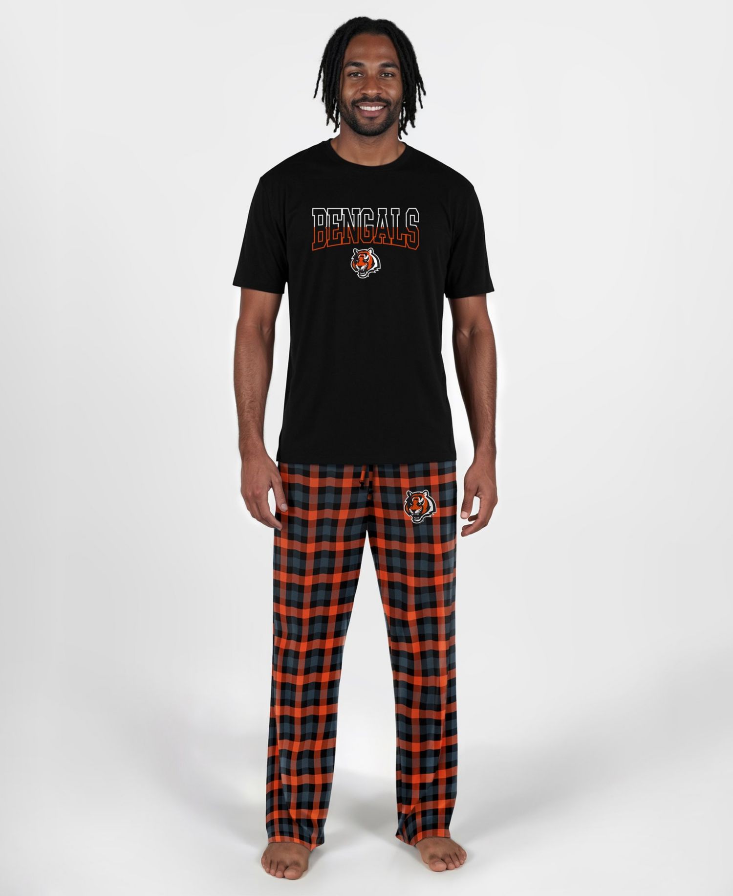 Men's Black Cincinnati Bengals Highland Sleep Set