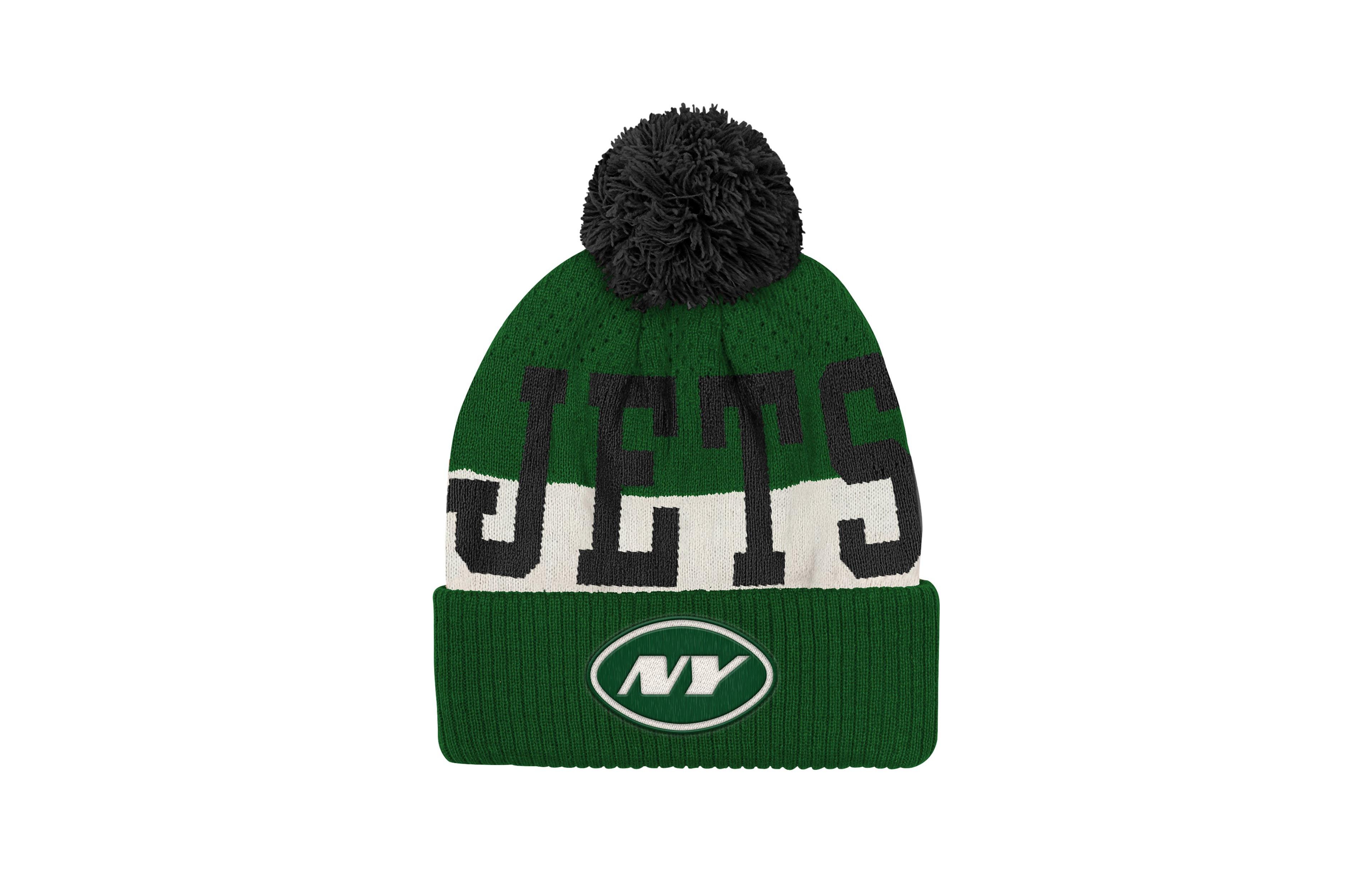 Outerstuff Big Boys and Girls New York Jets Modern Fan Cuffed Pom Knit Hat