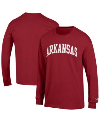 Men's Arkansas Razorbacks Basic Arch Crew Neck Long Sleeve T-Shirt