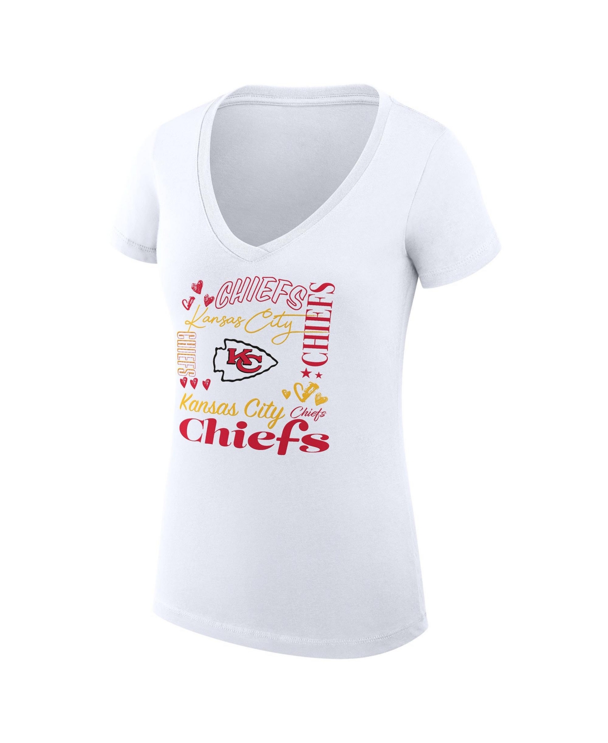 G-iii 4Her by Carl Banks Women's Kansas City Chiefs Super-Slim Fit V-Neck Short-Sleeve T-Shirt
