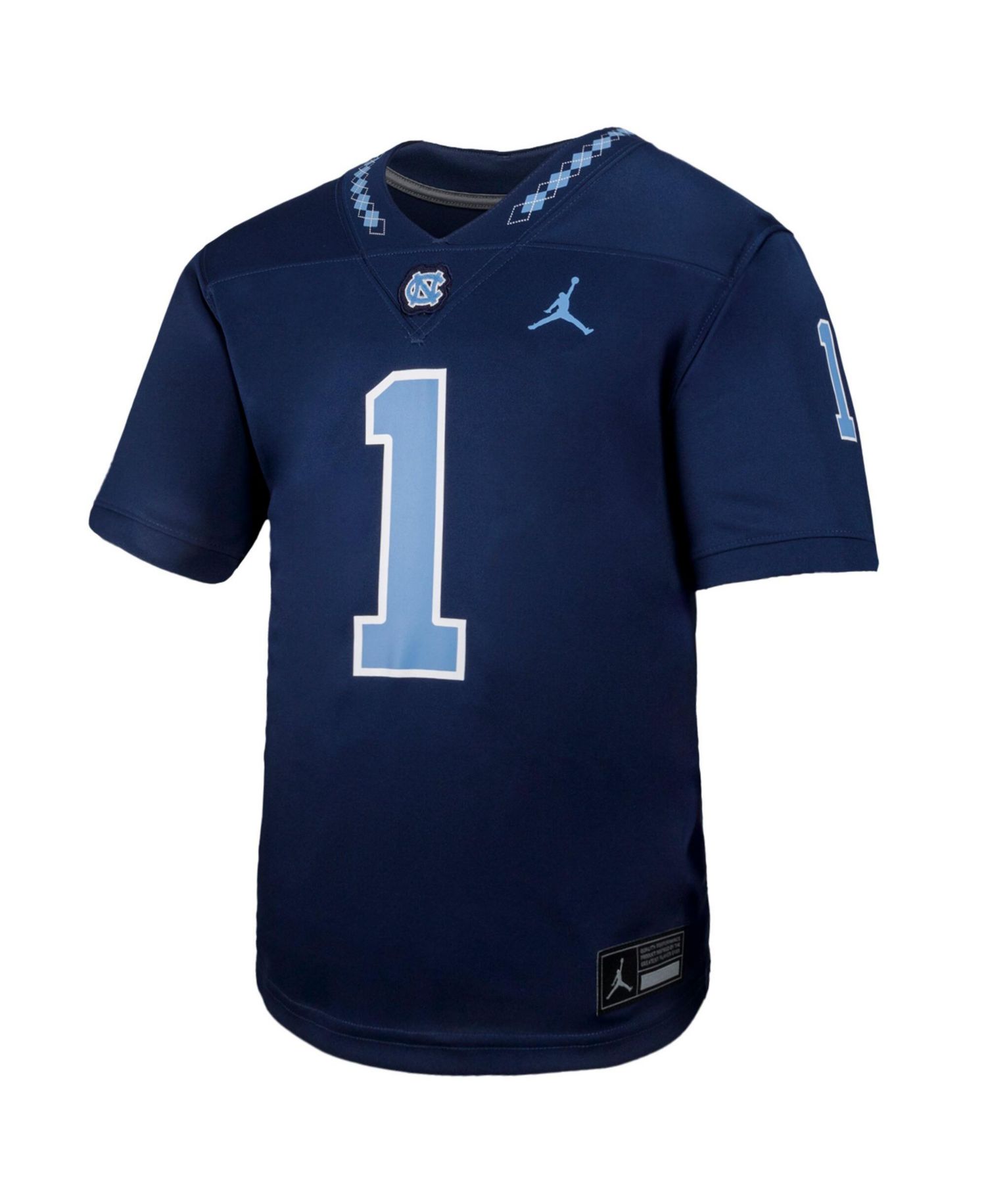 Boys' and Girls' 4-20 North Carolina Tar Heels 1 Alternate V-Neck Short-Sleeve Football Game Jersey