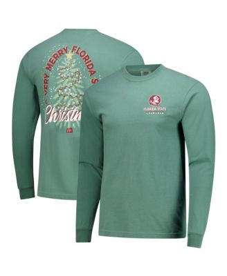 Men's Florida State Seminoles Merry Christmas Tree Holiday Long-Sleeve Relaxed-Fit T-Shirt