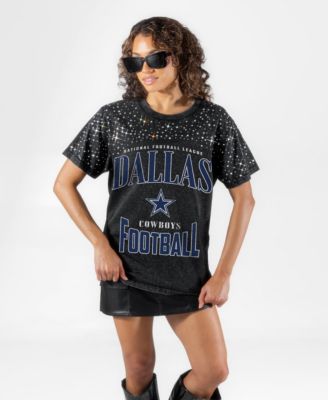 Women's Dallas Cowboys In the Zone Washed Micro Rhinestone T-Shirt