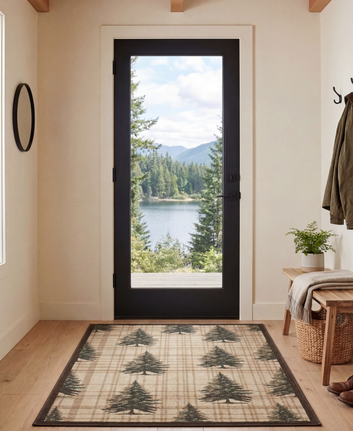Eddie Bauer Non-Skid Printed Washable Accent Rug, 60" x 36"