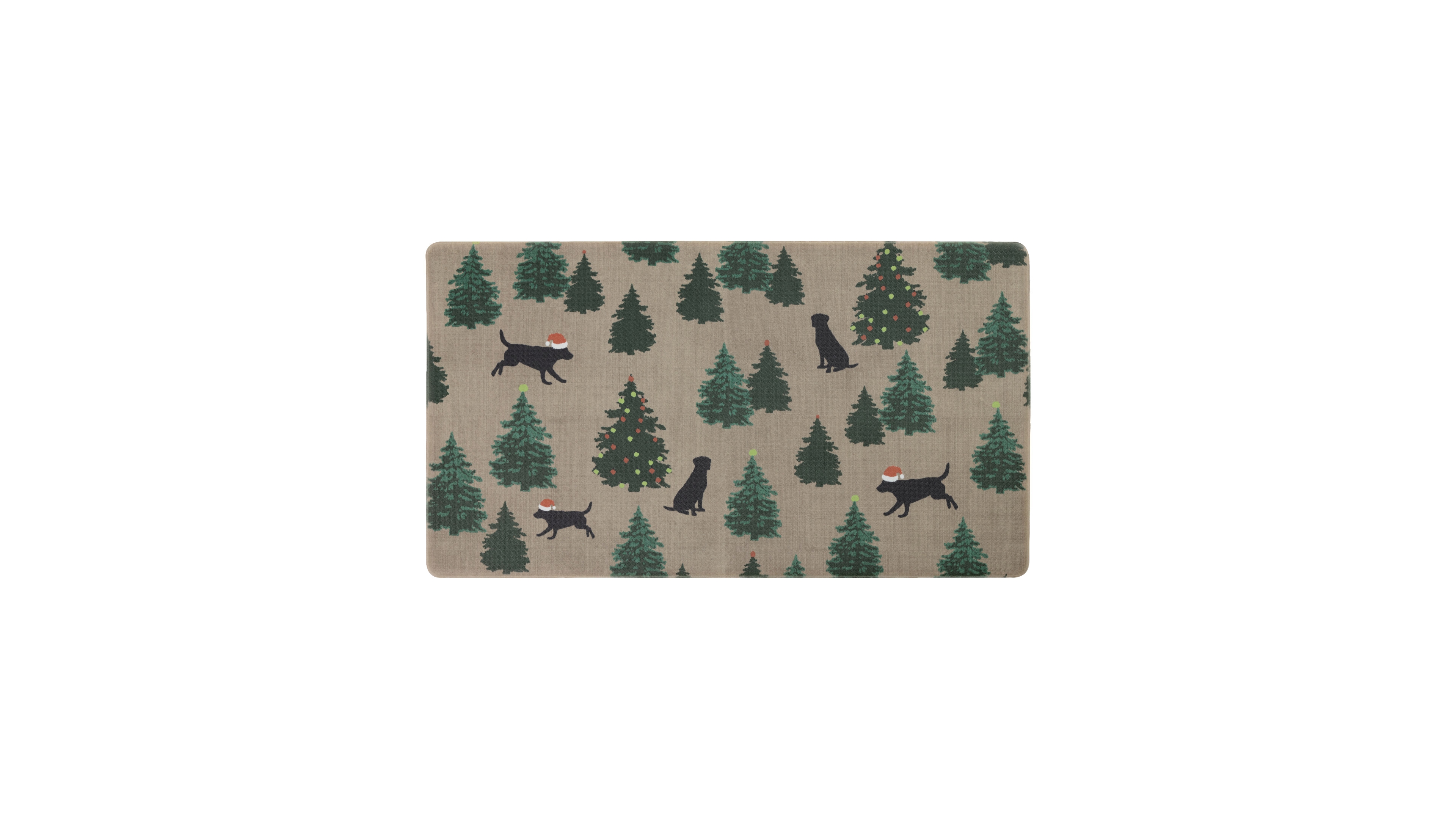 Eddie Bauer Dogs and Christmas Trees Non-Slip Kitchen Mat, 17.5" x 32"