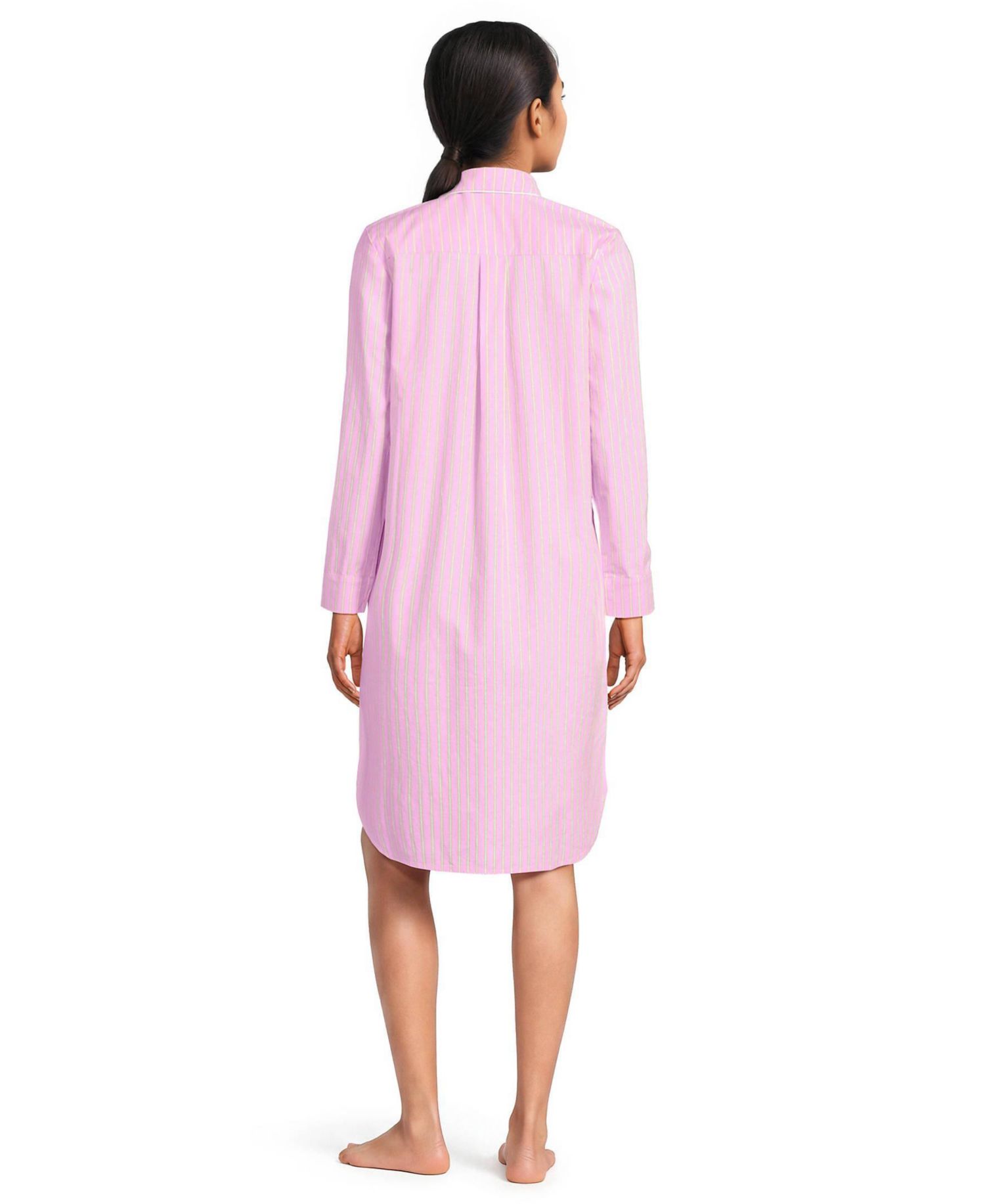 Women's Cotton Poplin Long Sleeve Sleepshirt Nightgown