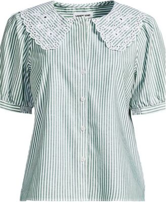 Plus Size Ruffle-Collar Puff-Sleeve Blouse