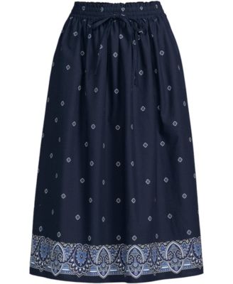 Women's Poplin Pull On Midi Skirt