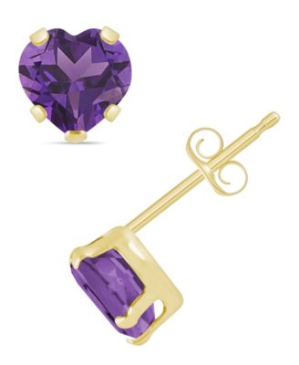 Stud Earrings in 10k Yellow Gold (Available in Amethyst, Pink Topaz, Blue Topaz, Peridot, Garnet, Citrine, and Black Onyx)