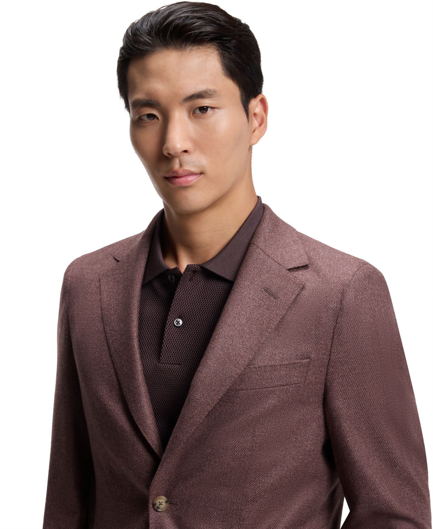 Мужской пиджак Hugo Boss Wool-Silk Regular-Fit Single-Breasted Blazer, цвет: Коричневый — фото 5
