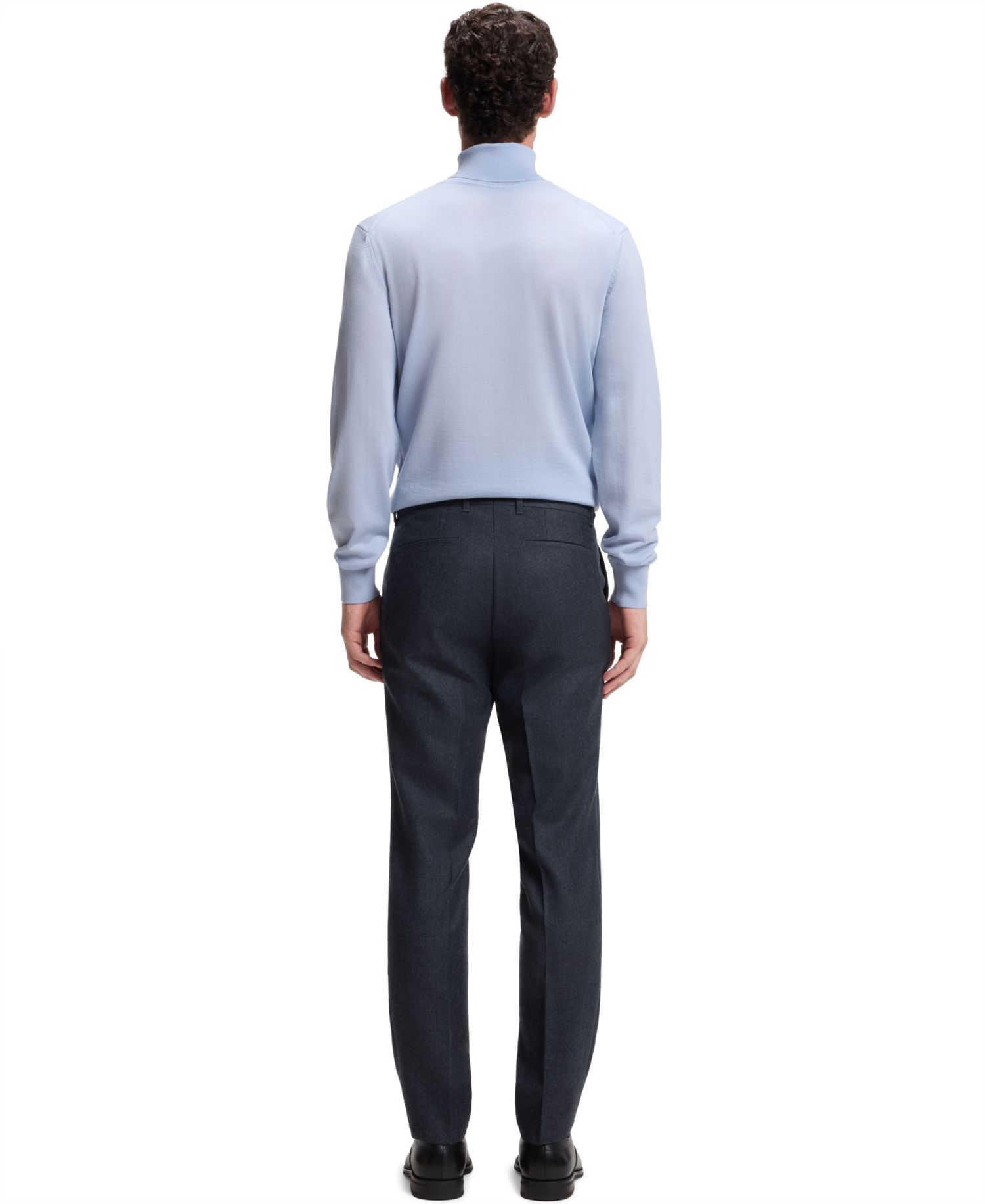 BOSS by Men's Wool Slim-Fit Patterned Pants