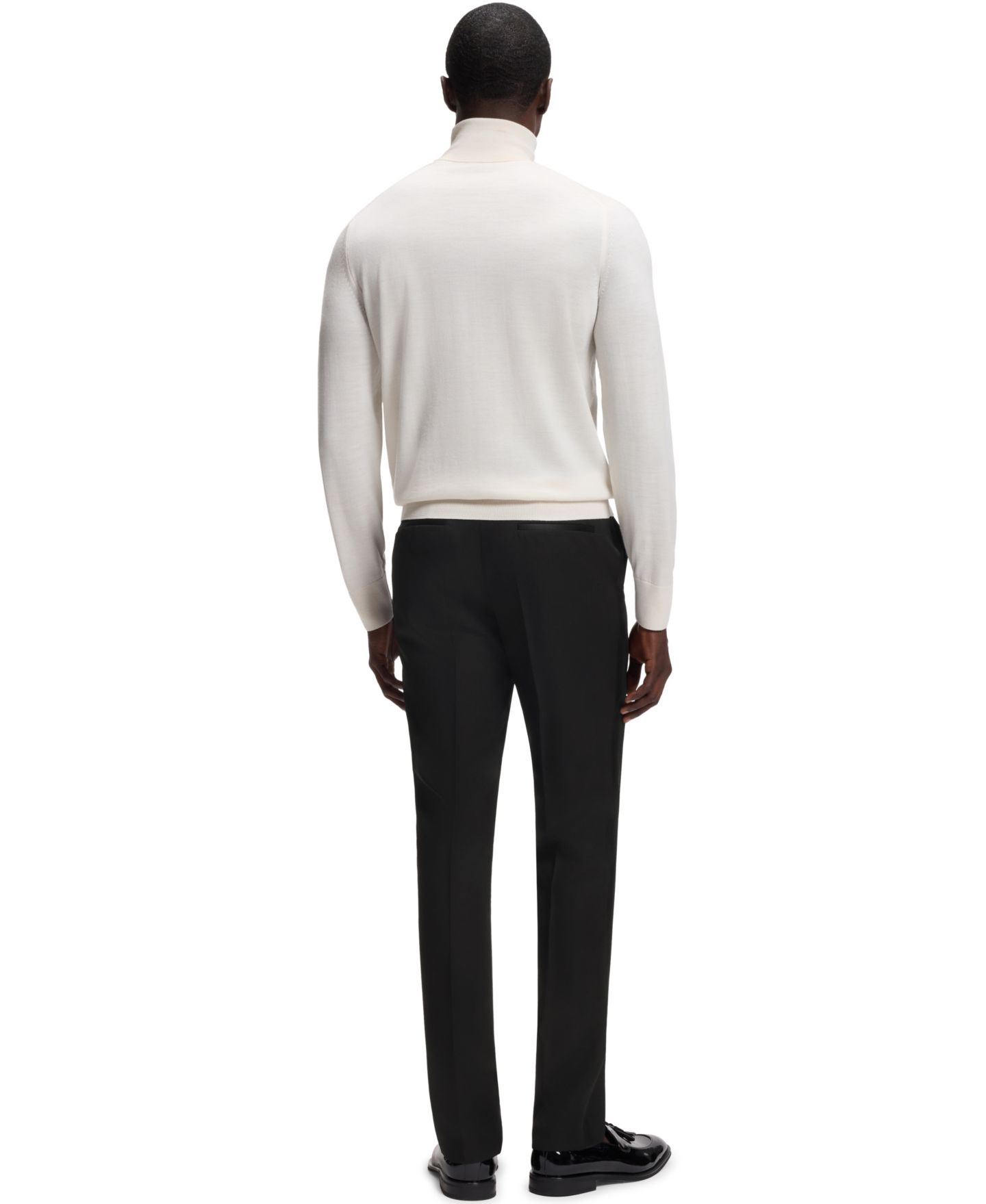 Мужские брюки Hugo Boss BOSS by Wool Slim-Fit Tuxedo, цвет: Чёрный — фото 3