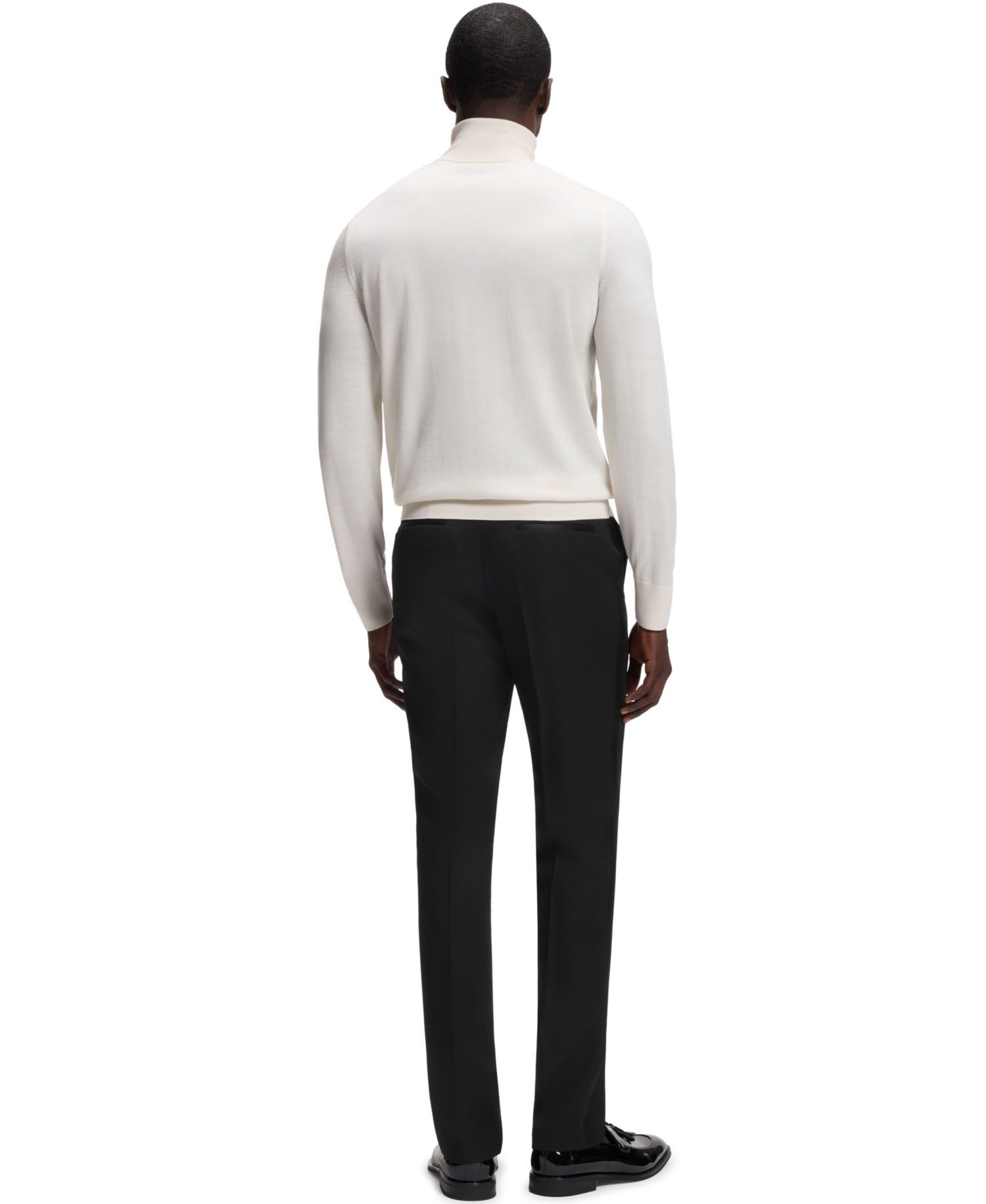 BOSS by Men's Wool Slim-Fit Tuxedo Pants