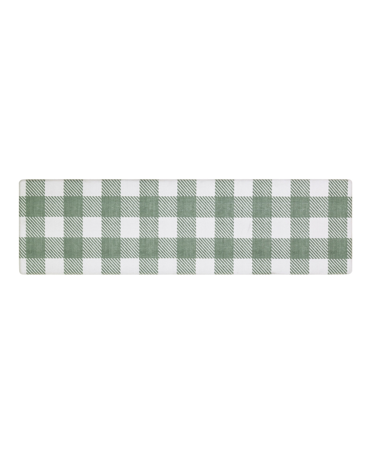 Anti-Fatigue Holiday Buffalo Check Kitchen Mats - Sage Multi / 17.5" x 60"