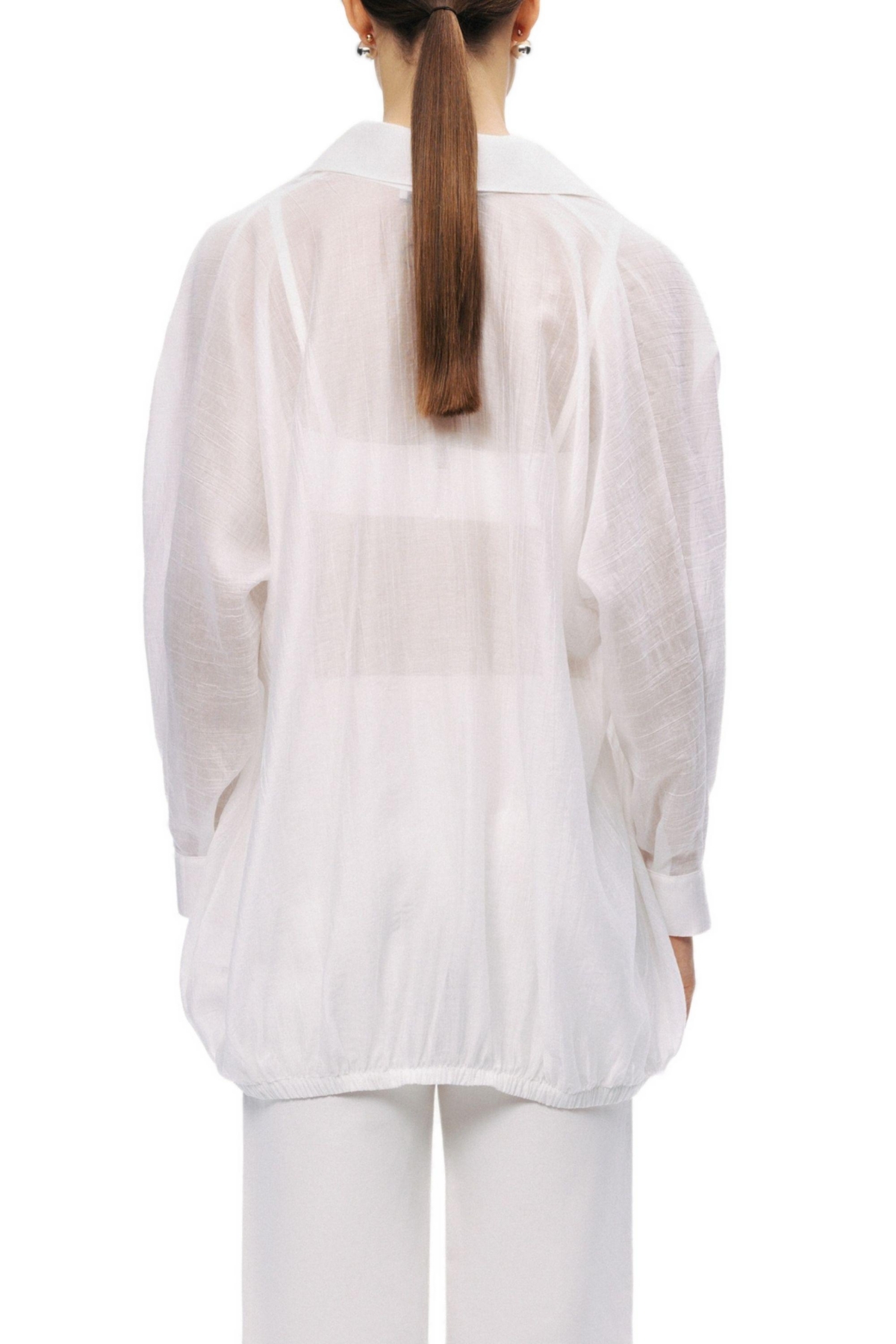 Nocturne Women's Tie-Detail Long-Sleeve Collared Shirt