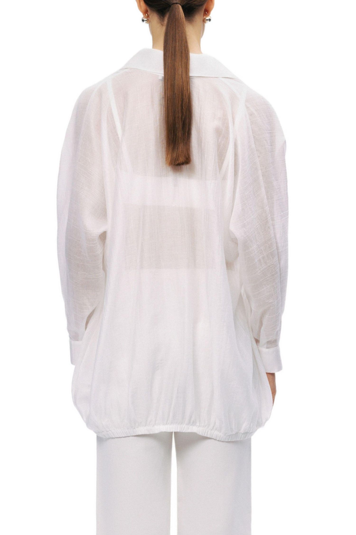 Women's Tie-Detail Long-Sleeve Collared Shirt