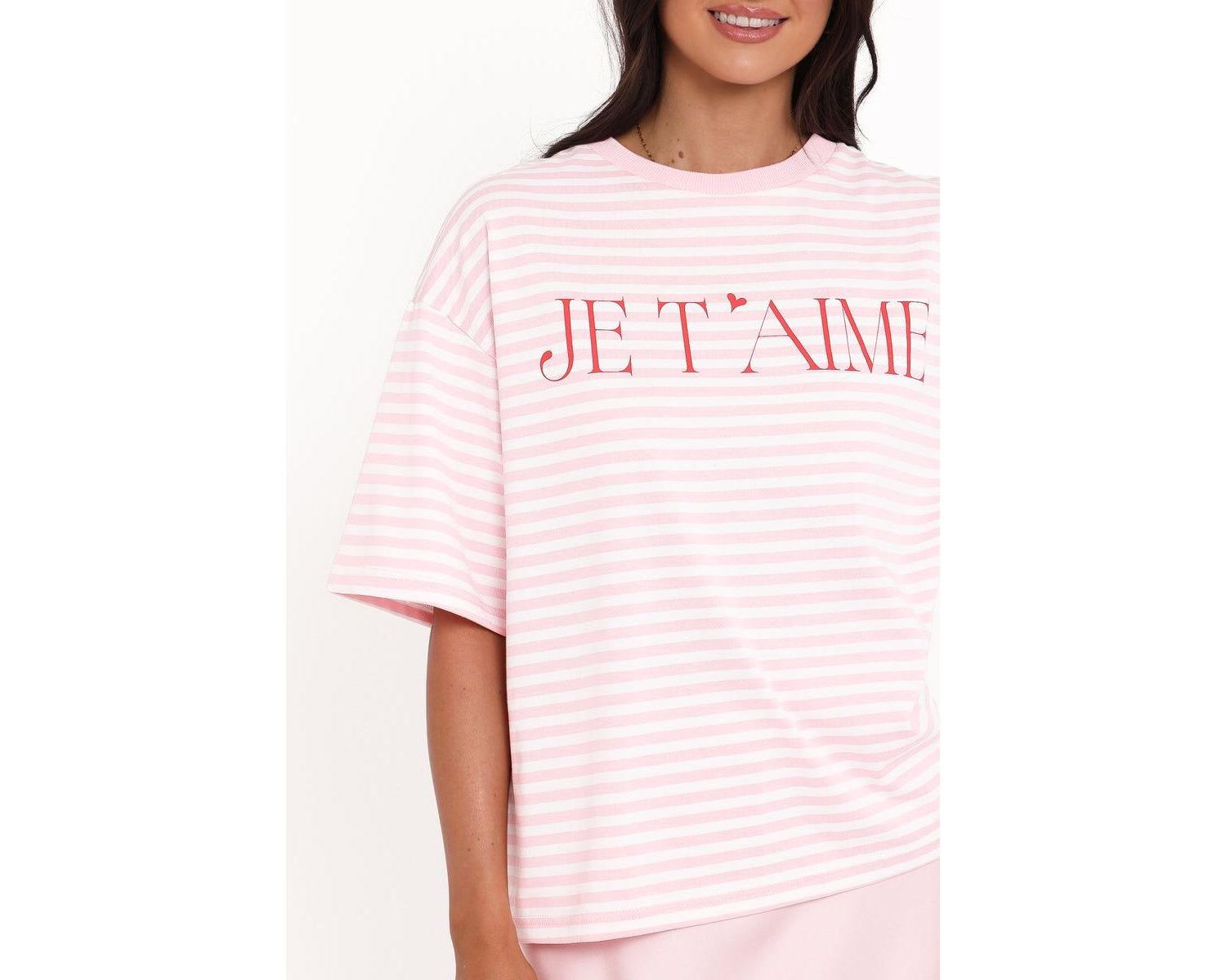 Women's Marly Je T'Aime Stripe Relaxed-Fit T-Shirt