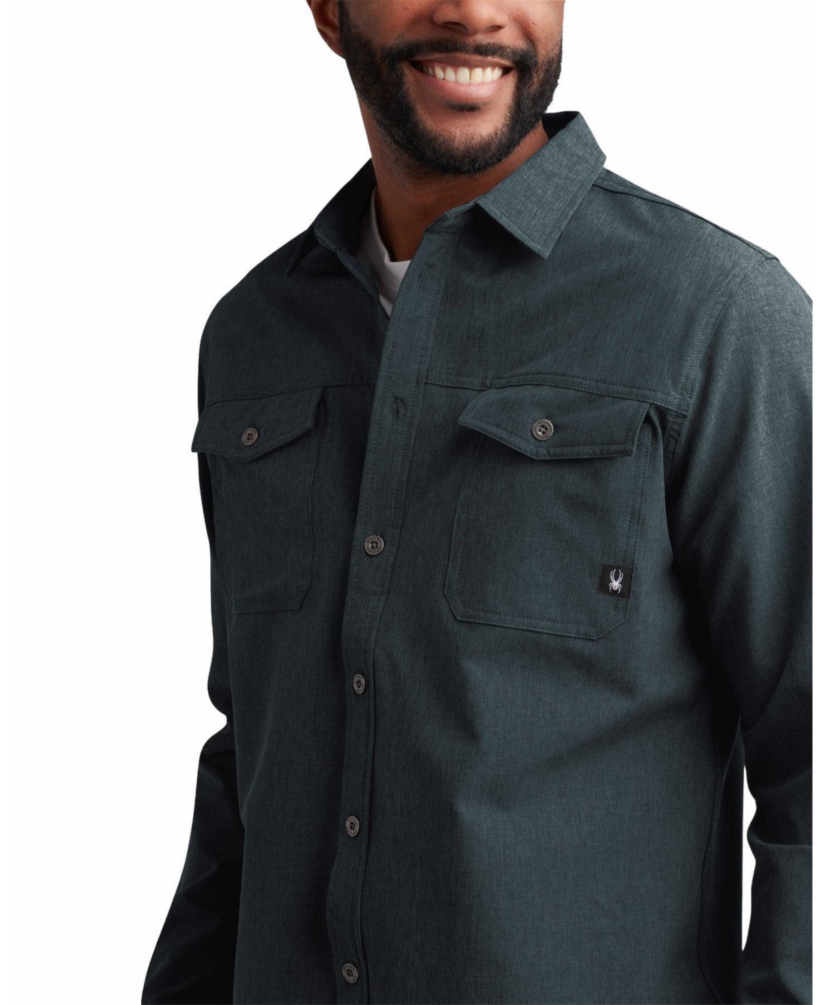Spyder Men's Melange Long Sleeve 2 Pocket Shirt