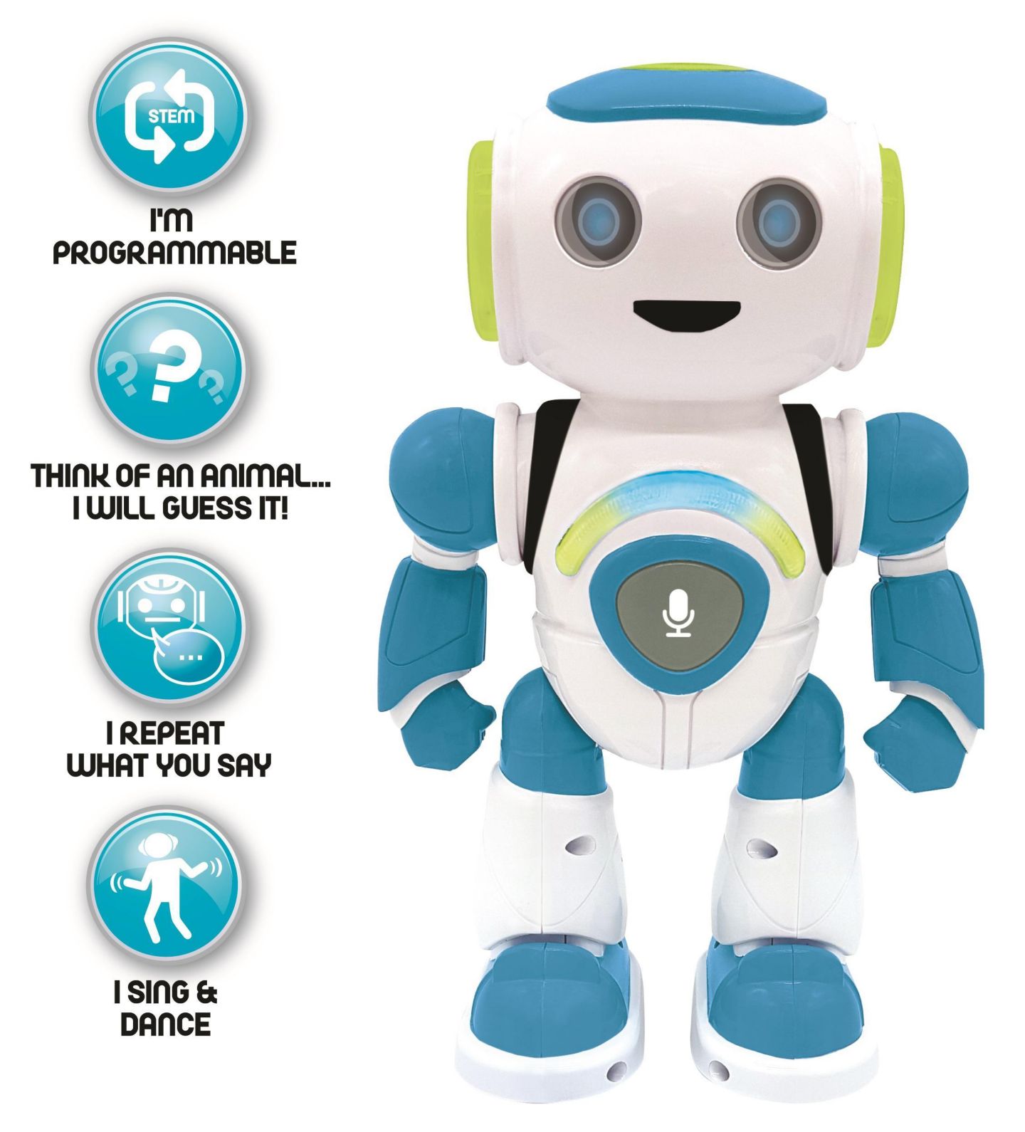Детские игрушки Lexibook Powerman Jr. Stem Quiz 2-Piece Interactive Remote Control Dancing Robot Toy, Ages 3+ — фото 3