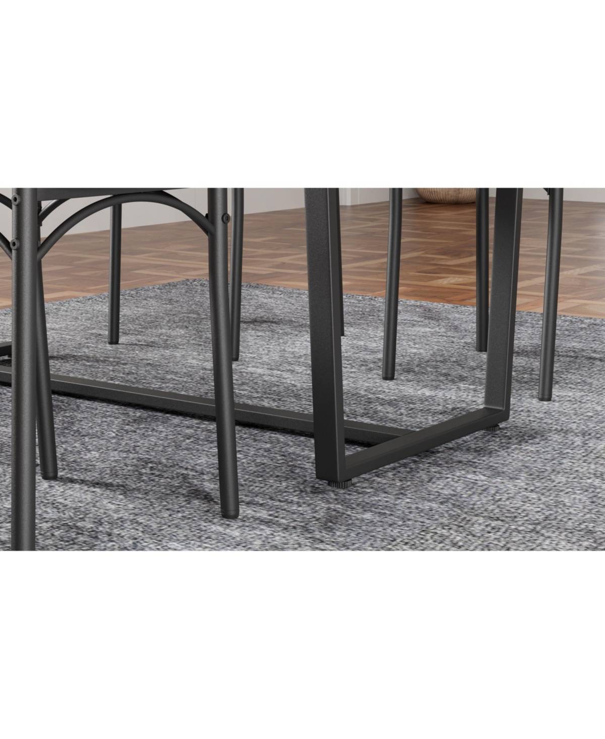 Flynama 6-Piece Industrial Dining Set, Mdf Table, 4 Chairs and 1 Bench