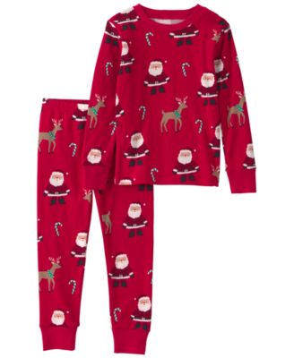 Toddler Boys' and Girls' 2T-5T Christmas Long-Sleeve Top and Pants, 2-Piece Pajama Set