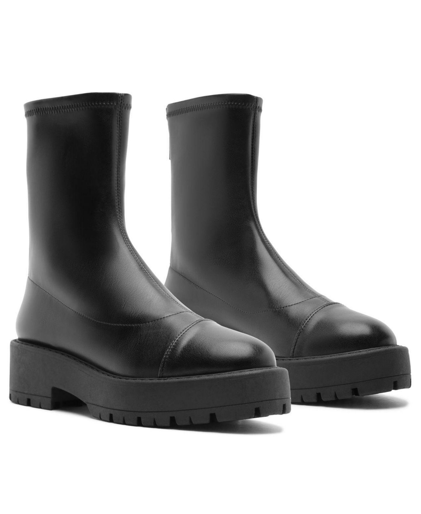 Женские ботинки Schutz Rita Lug Sole Round Toe Booties, цвет: Чёрный — фото 8