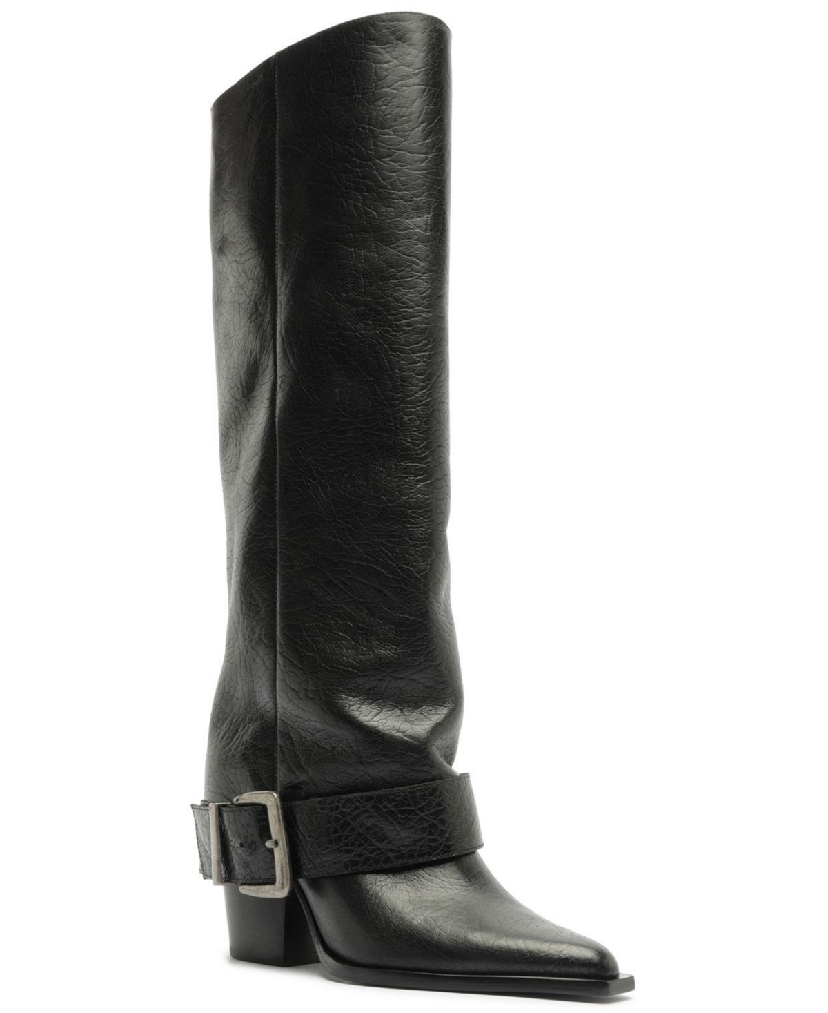 Schutz Women's Parker Up Buckle Tall Dress Boots