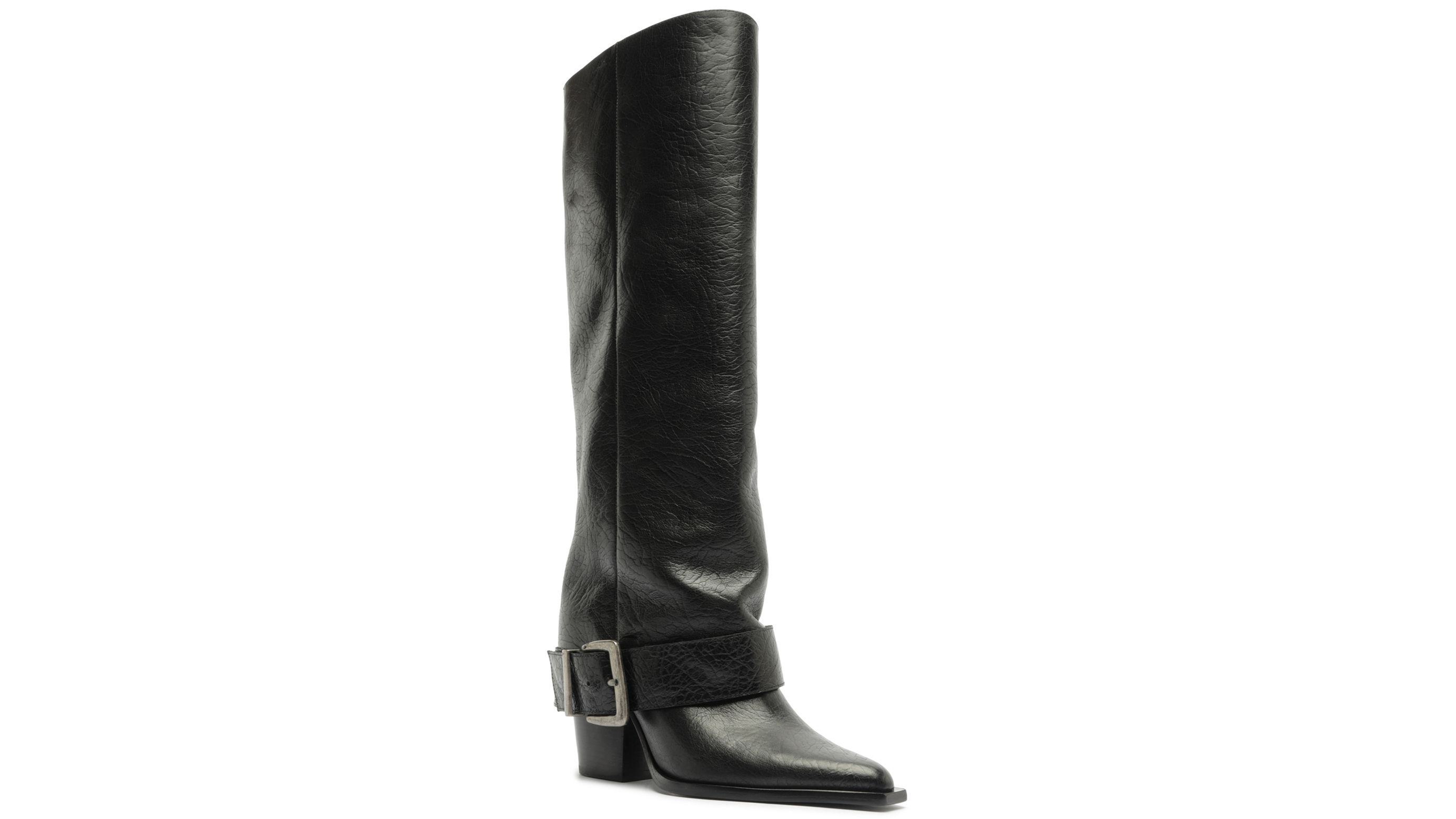 Schutz Women's Parker Up Buckle Tall Dress Boots