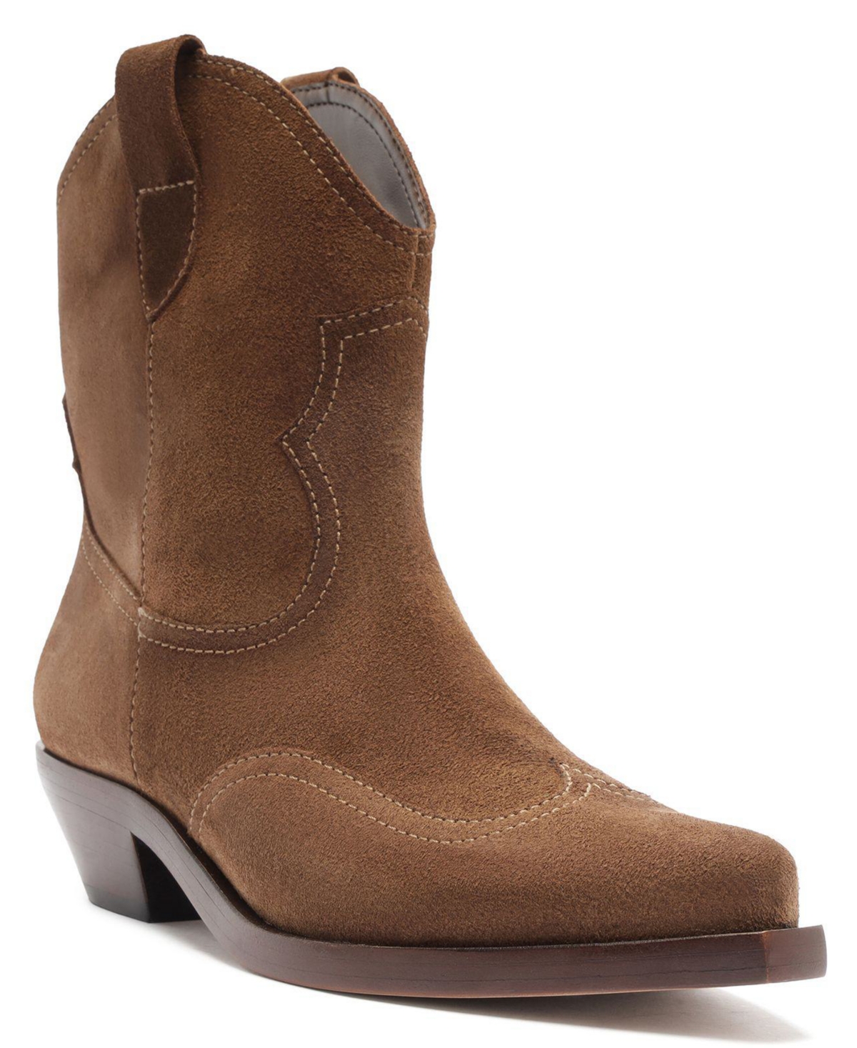 Schutz Women's Nash Block Heel Booties - Pecan Brown