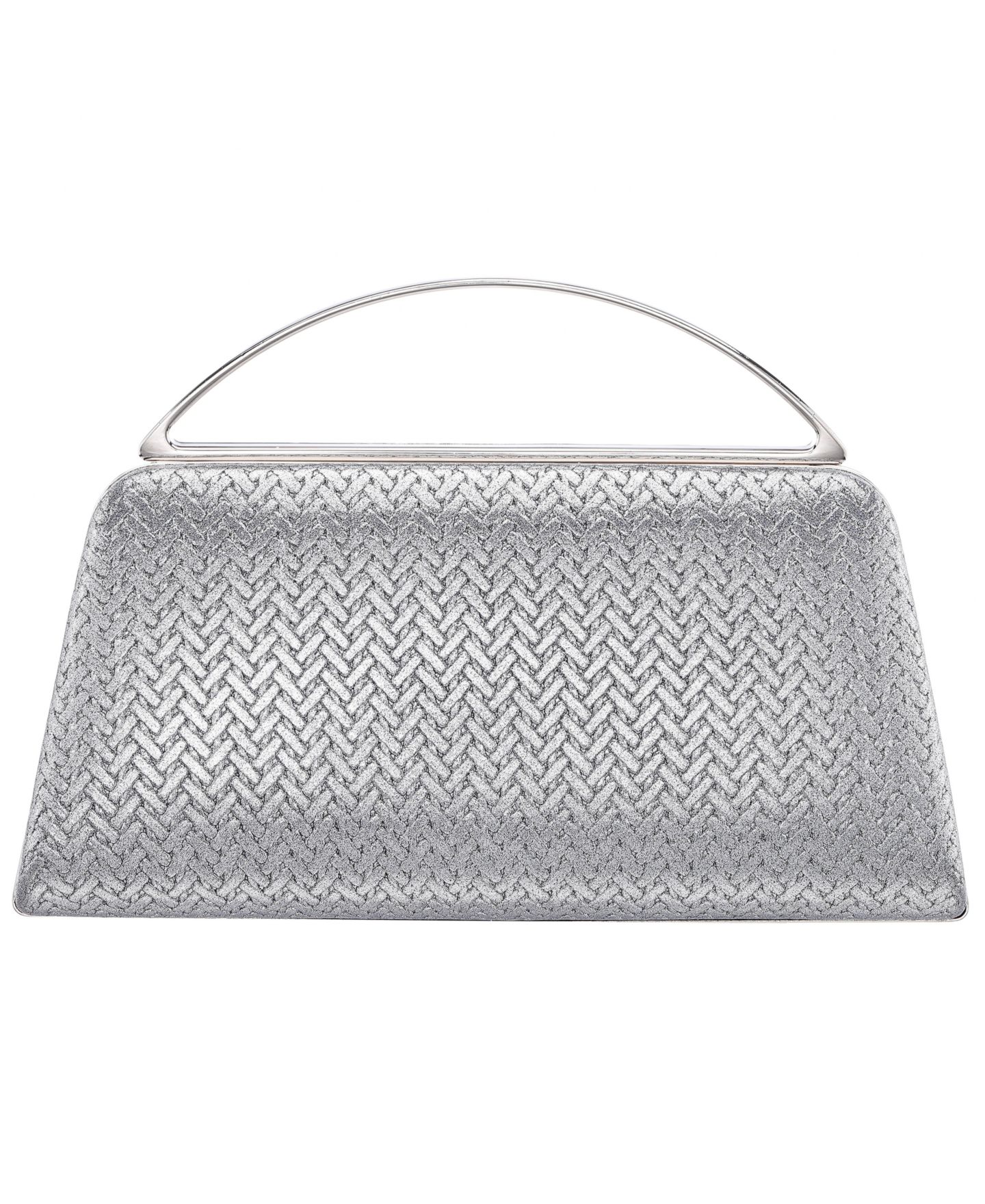 Женский клатч Nina Genesis Metallic Woven Small Handle Clutch Handbag, цвет: Состаренный серебряный — фото 1