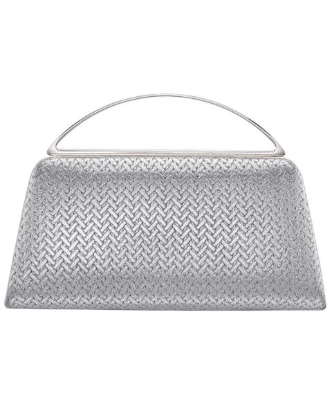 Женский клатч Nina Genesis Metallic Woven Small Handle Clutch Handbag, цвет: Состаренный серебряный