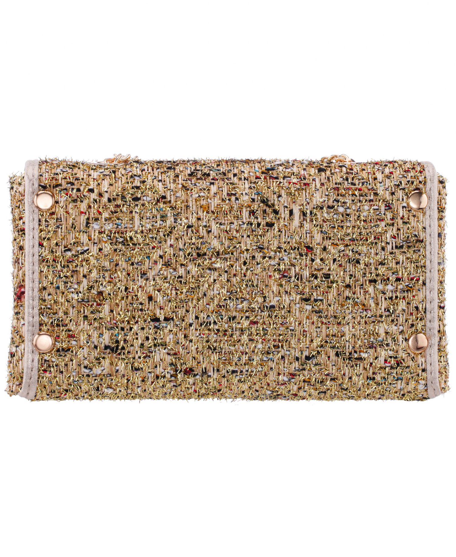 Cerise Metallic Tweed Mini Crossbody Handbag