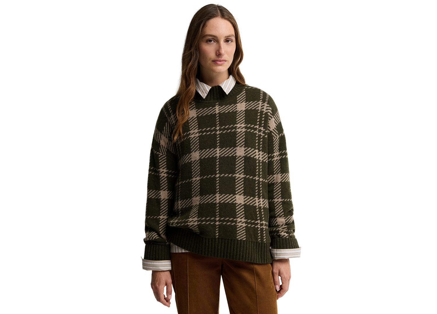 Women's Delilah Mock Neck Tartan Wool-Blend Sweater