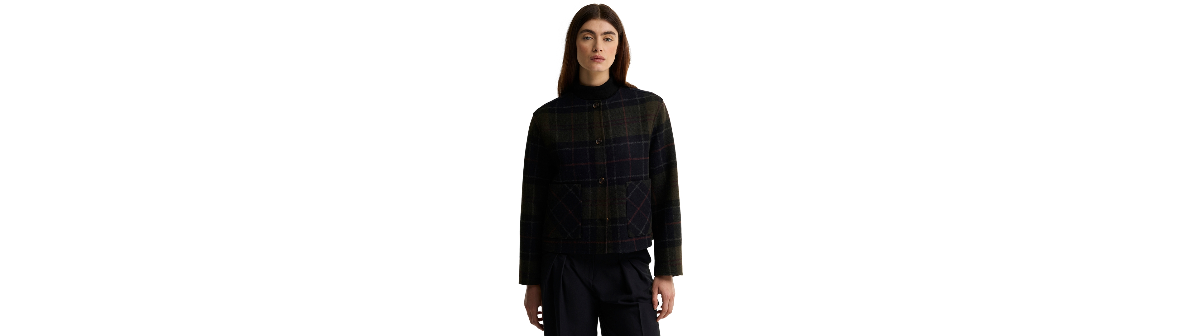 Barbour Women's Marlow Plaid Long-Sleeve Wool-Blend Overshirt