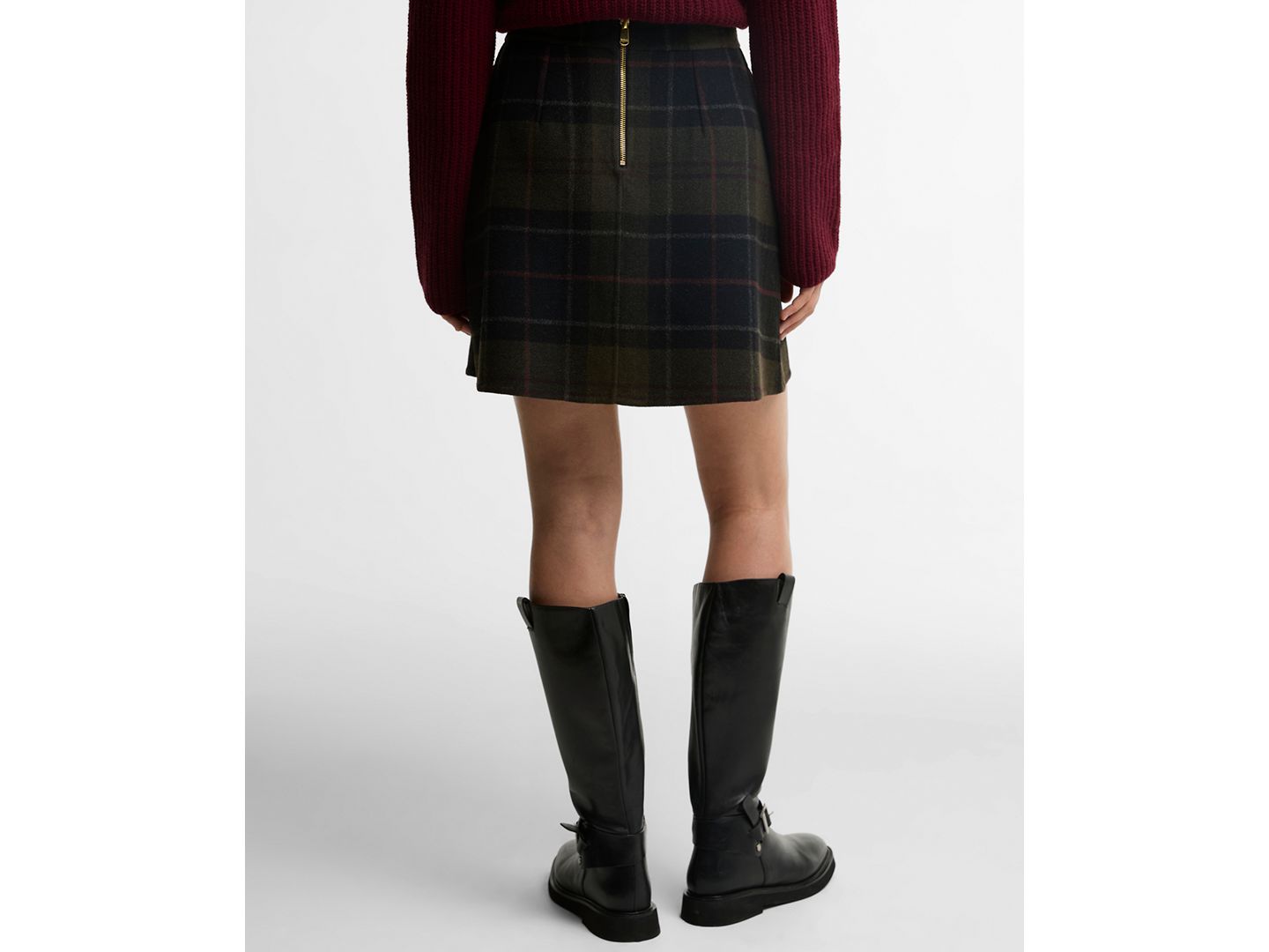 Женская юбка Barbour Marlow Plaid Pleated Mini, цвет: Теневой — фото 3