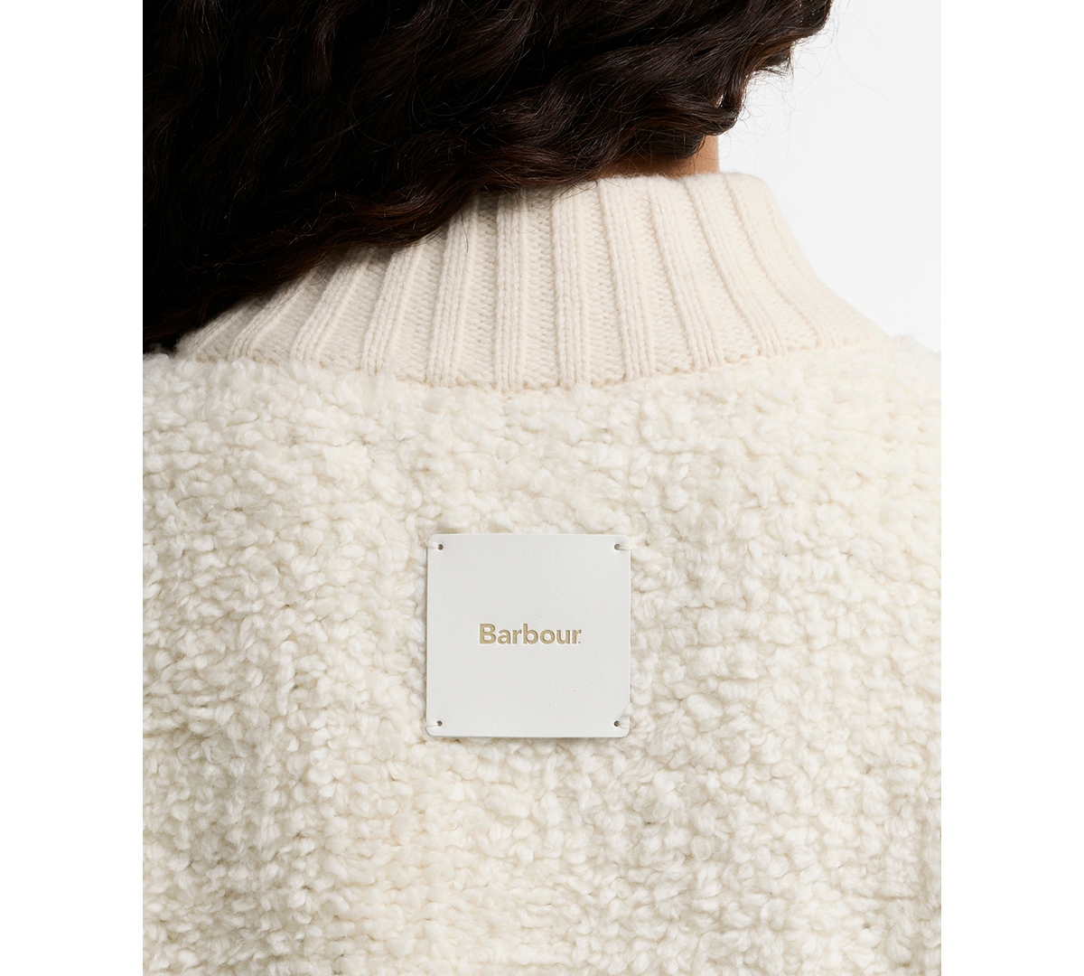 Barbour Women's Hazelwood Wool-Blend Chunky-Knit Sherpa-Inspired Bomber Jacket