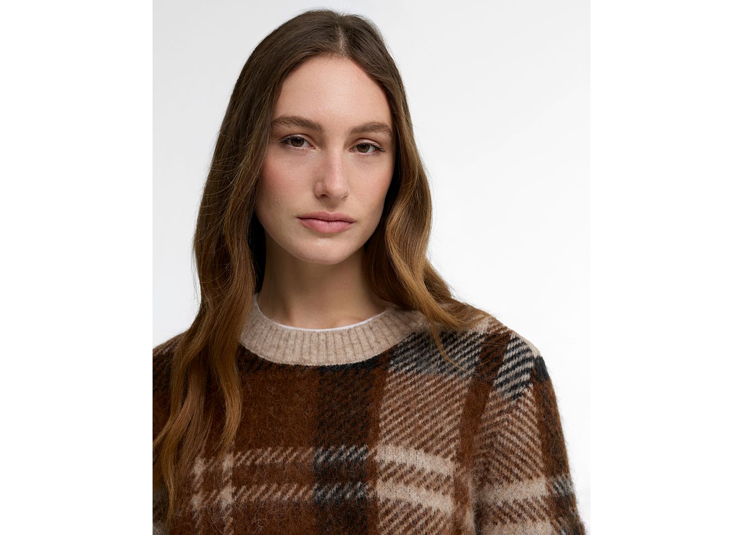 Women's Glendyn Tartan Alpaca-Blend Crewneck Sweater