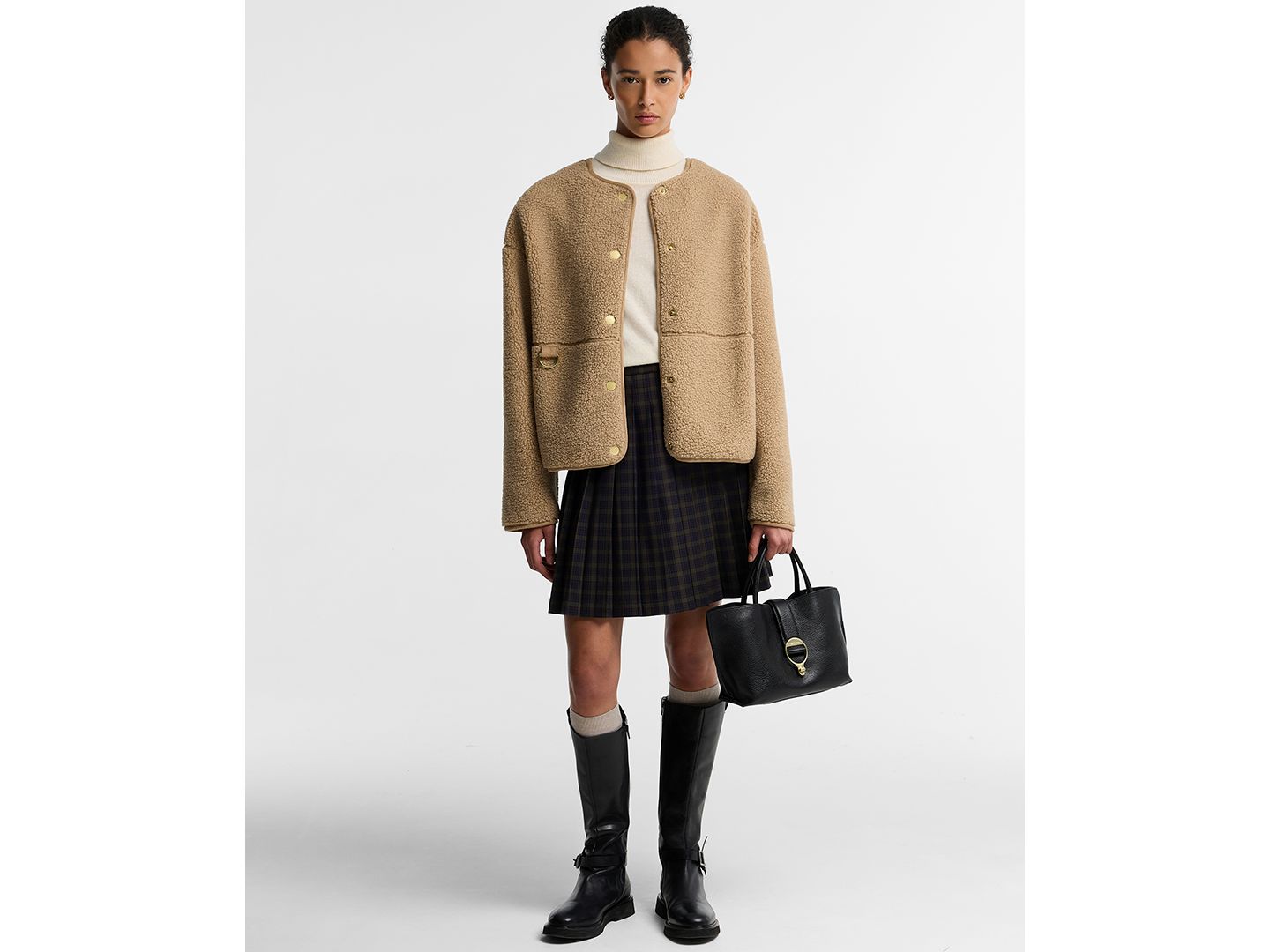 Женская юбка Barbour Carville Mini Pleated Plaid A-Line, цвет: Теневой — фото 2