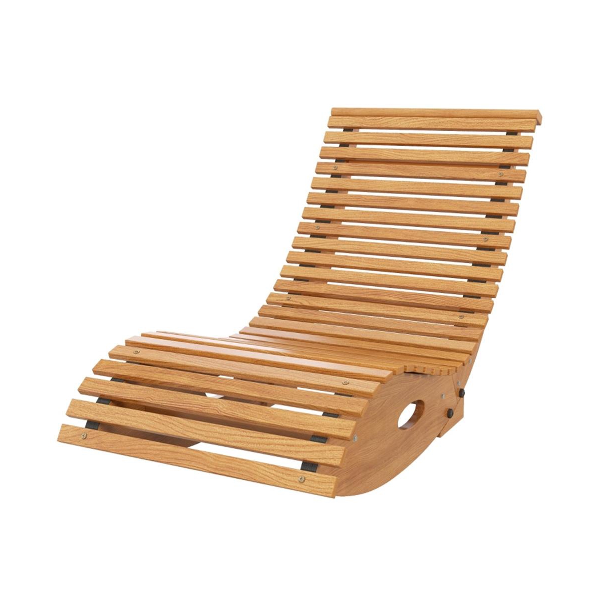 Slickblue Patio Rocking Chair for Outdoor Relaxation and Seating - Teak