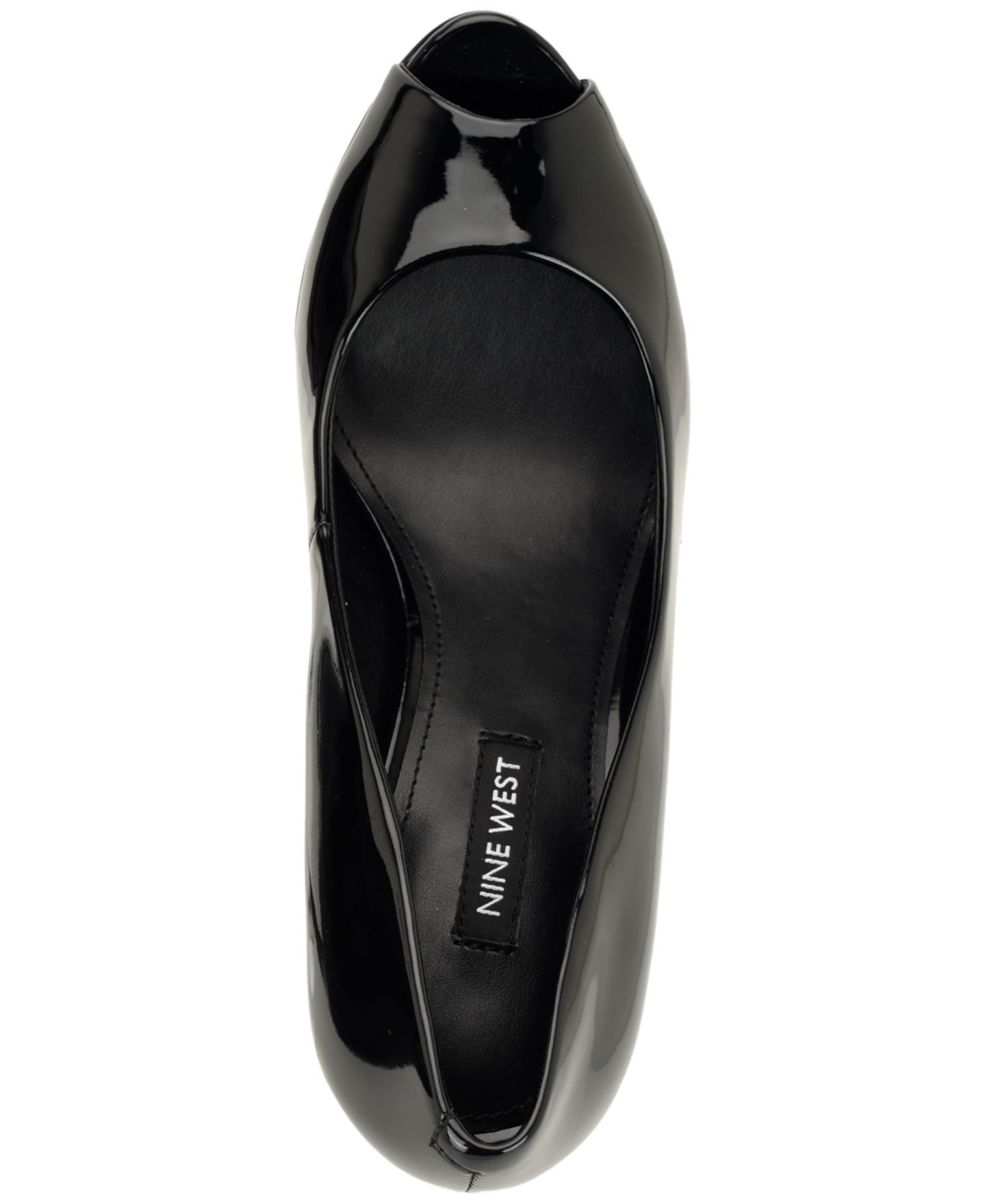Женские туфли-лодочки Nine West Tyrah на платформе с открытым носком, цвет: Чёрный лаковый — фото 4