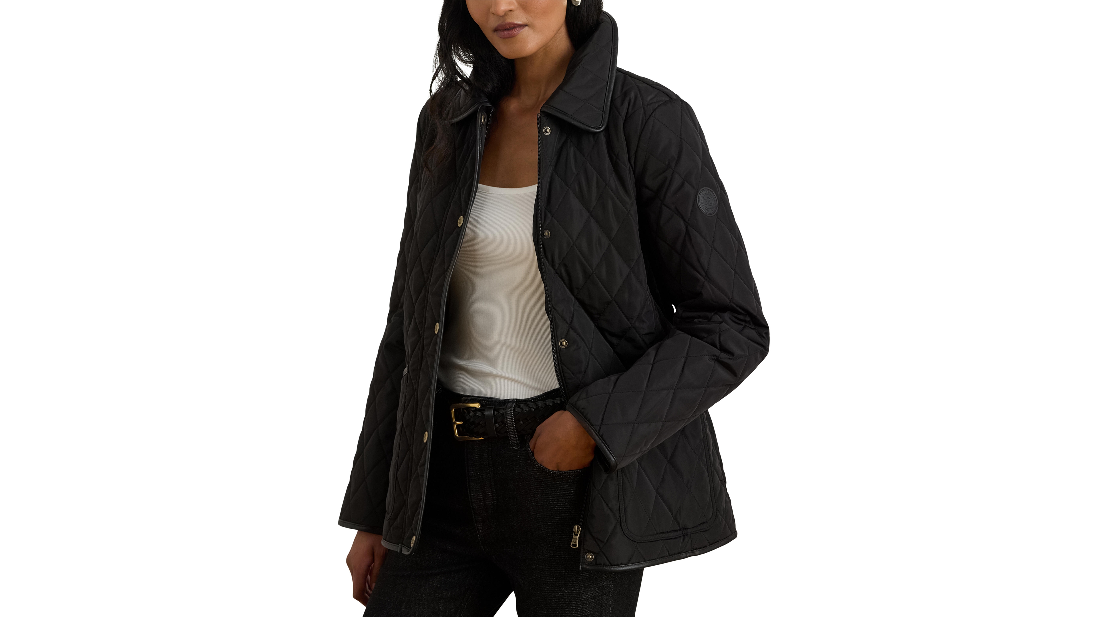Lauren Ralph Petite Quilted Velboa Lined Coat