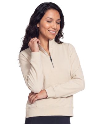 Women's Harmony Luxe Rib 1/4-Zip Mock Neck Long Sleeve Quarter Zip Pullover