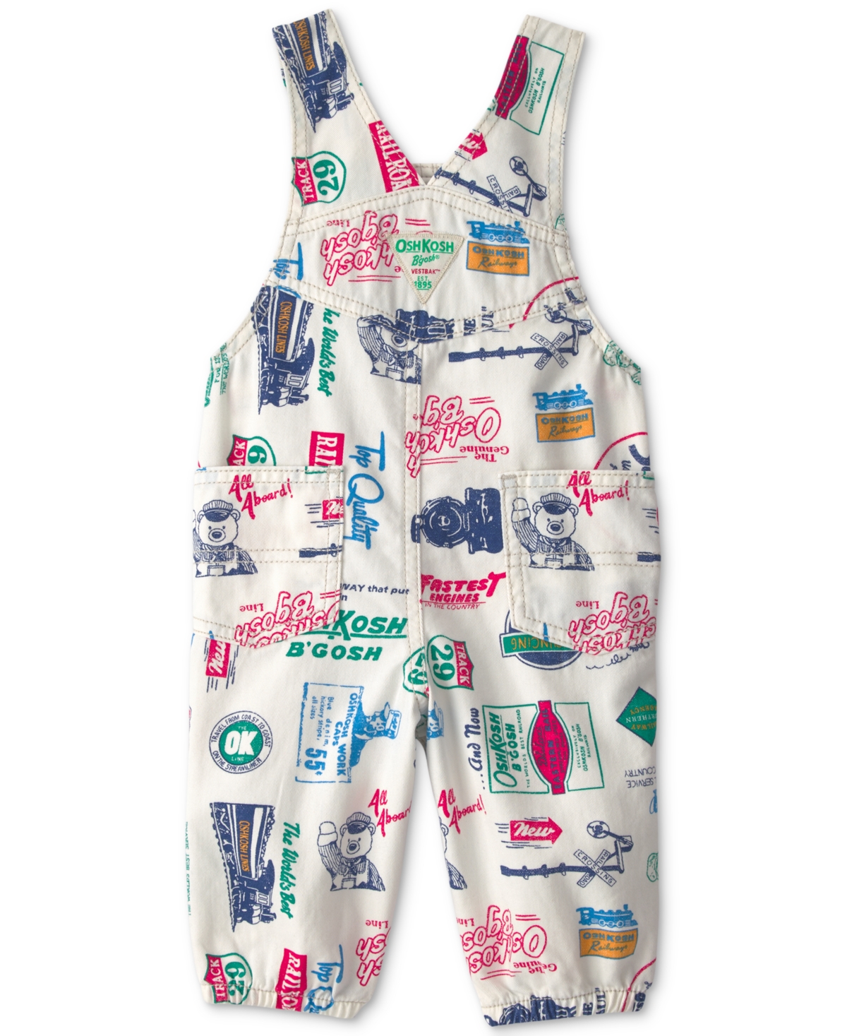 Osh Kosh Baby Boys' Vintage Logo Adjustable-Strap Sleeveless Overalls