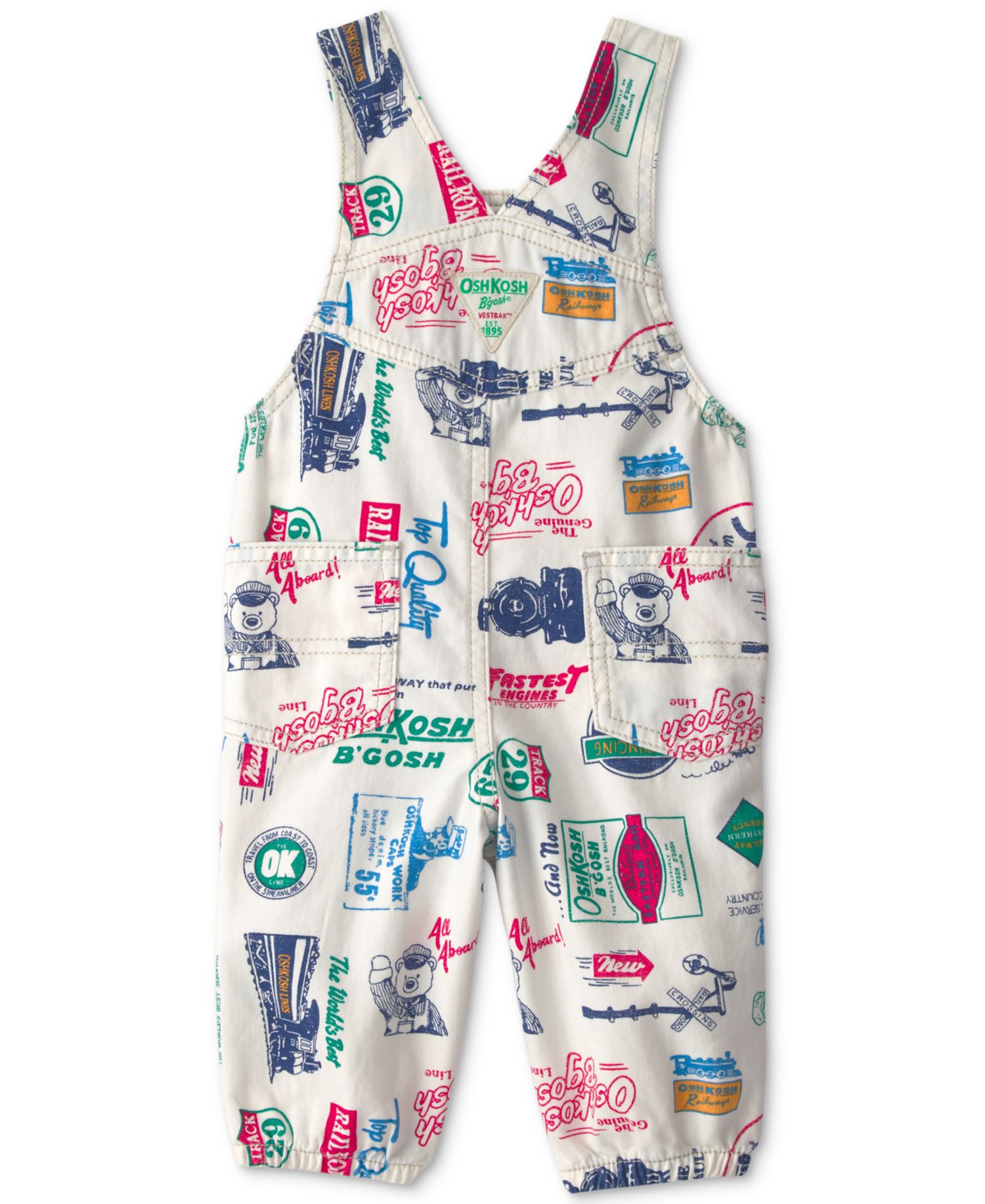 Baby Boys' Vintage Logo Adjustable-Strap Sleeveless Overalls