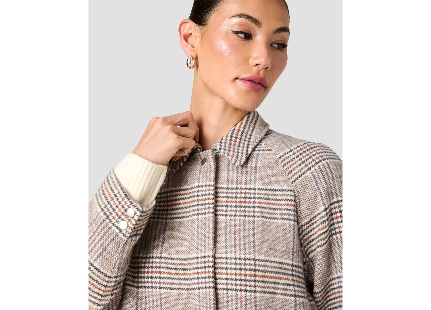 Women's Sutton Tailored Plaid Long Coat