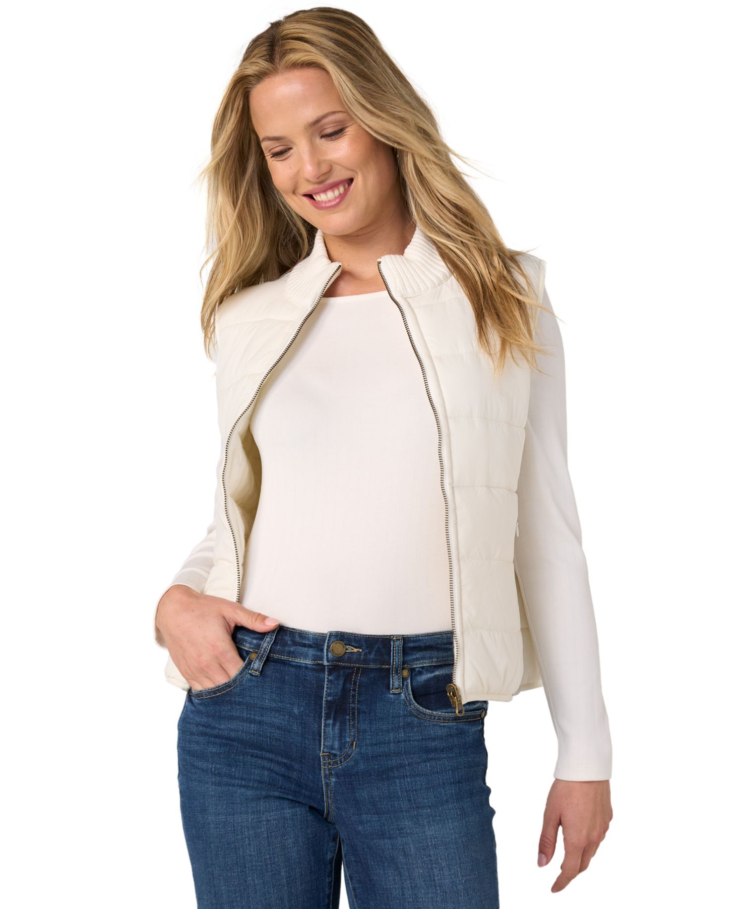 Women's Reversible Quilted Cable-Knit Sweater Vest